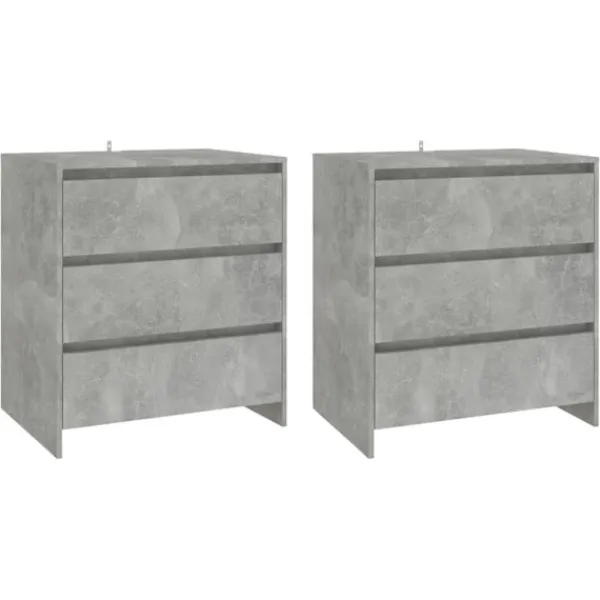 vidaXL Sideboards>Skänk 3 delar betong konstruerat trä