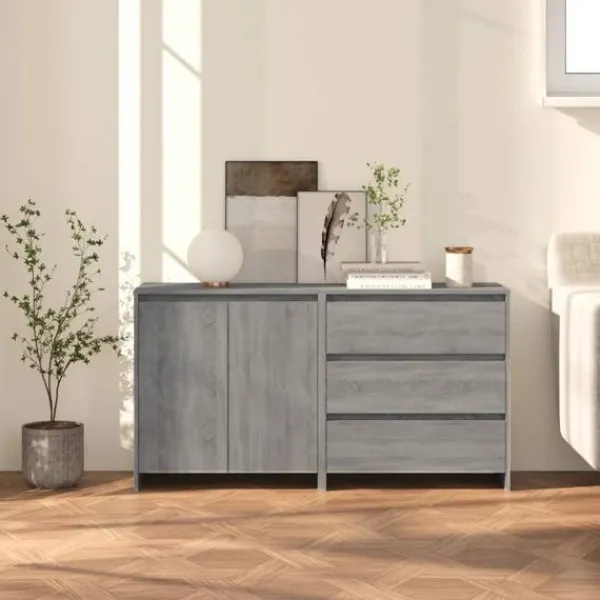 vidaXL Sideboards>Skänk 2 delar sonoma konstruerat trä