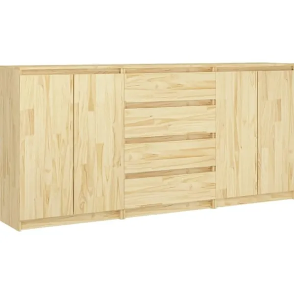 vidaXL Sideboards>Skänk 3 delar massiv furu