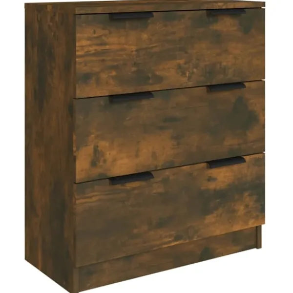 vidaXL Sideboards>Skänk 3 delar rökfärgad ek konstruerat trä