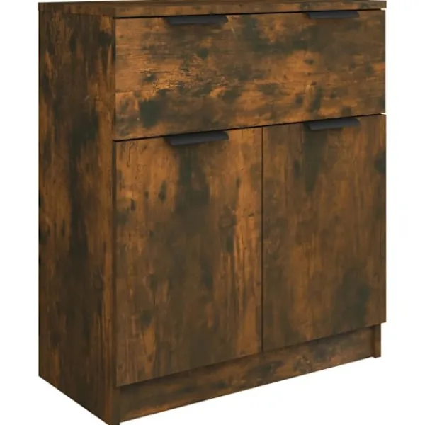 vidaXL Sideboards>Skänk 3 delar rökfärgad ek konstruerat trä