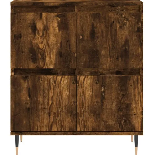 vidaXL Sideboards>Skänk 3 delar rökfärgad ek konstruerat trä