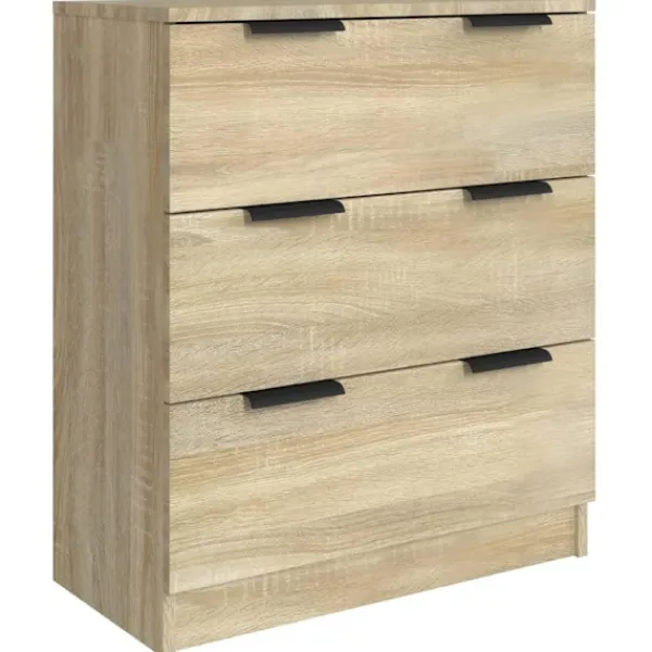 vidaXL Sideboards>Skänk 3 delar sonoma-ek konstruerat trä