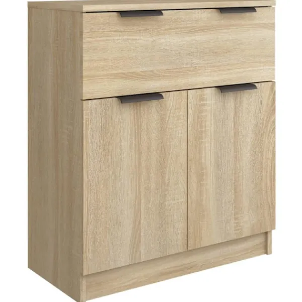 vidaXL Sideboards>Skänk 3 delar sonoma-ek konstruerat trä