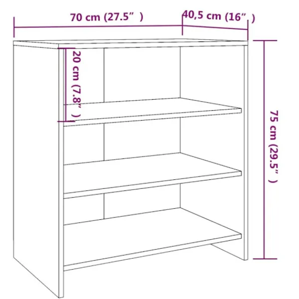 vidaXL Sideboards>Skänk 2 delar sonoma-ek konstruerat trä