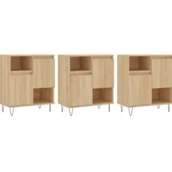vidaXL Sideboards>Skänk 3 delar Sonoma ek konstruerat trä