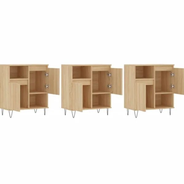 vidaXL Sideboards>Skänk 3 delar Sonoma ek konstruerat trä