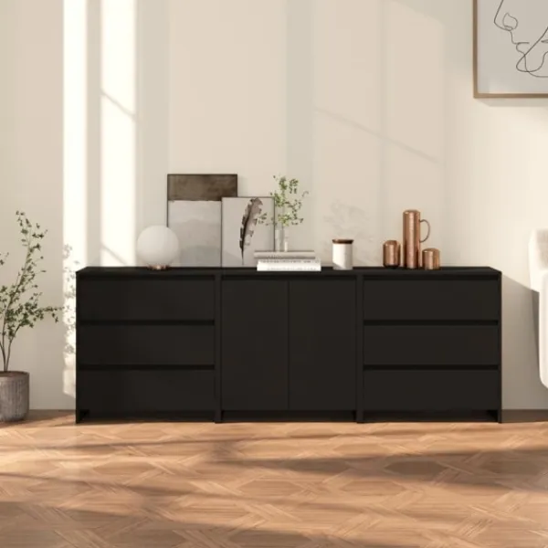 vidaXL Sideboards>Skänk 3 delar konstruerat trä