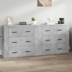 vidaXL Byråer>Skänk 2 st betong konstruerat trä
