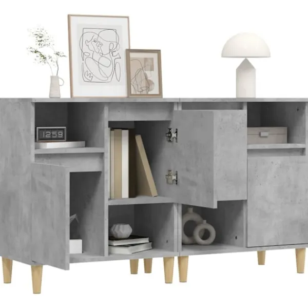 vidaXL Sideboards>Skänk 2 st betong 60x35x70 cm konstruerat trä