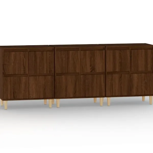 vidaXL Skåp>Skänk 3 st ek 60x35x70 cm konstruerat trä