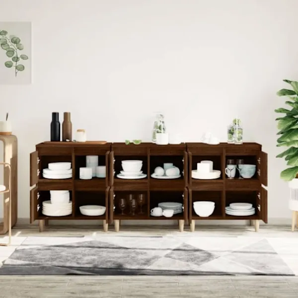 vidaXL Skåp>Skänk 3 st ek 60x35x70 cm konstruerat trä