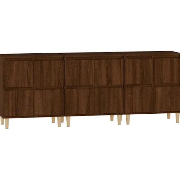 vidaXL Skåp>Skänk 3 st ek 60x35x70 cm konstruerat trä