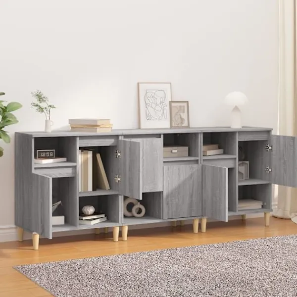 vidaXL Sideboards>Skänk 3 st sonoma 60x35x70 cm konstruerat trä