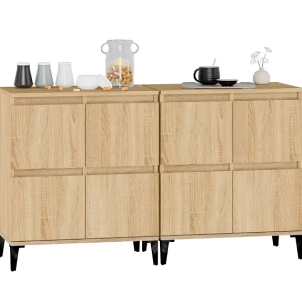vidaXL Skåp>Skänk 2 st sonoma ek 60x35x70 cm konstruerat trä