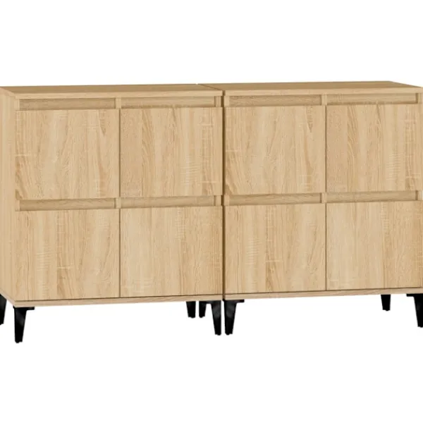 vidaXL Skåp>Skänk 2 st sonoma ek 60x35x70 cm konstruerat trä