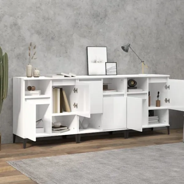 vidaXL Sideboards>Skänk 3 st högglans 60x35x70 cm konstruerat trä