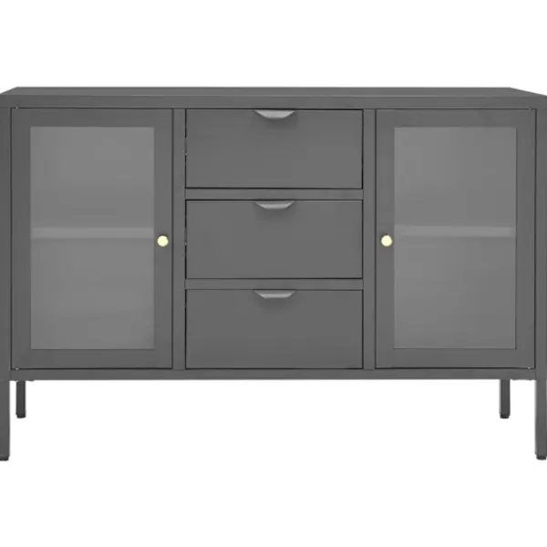 vidaXL Sideboards>Skänk 105x35x70 cm stål och härdat glas