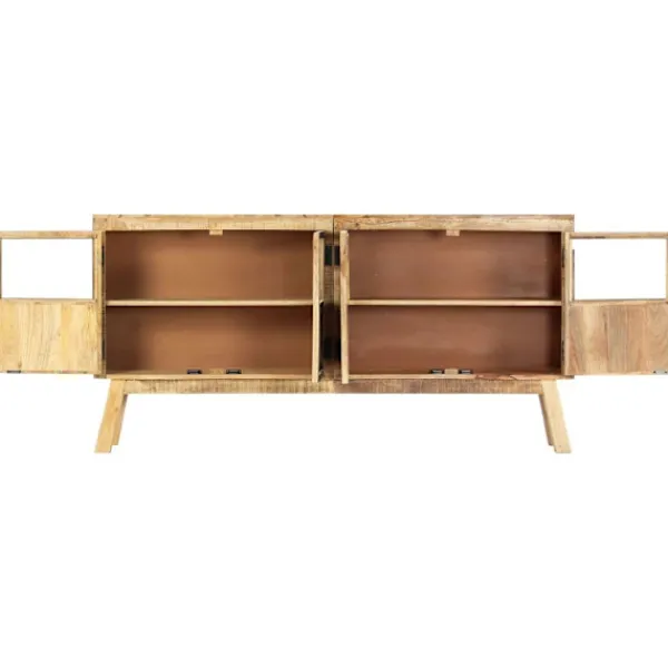 vidaXL Sideboards>Skänk och svart 160x30x80 cm massivt grovt mangoträ