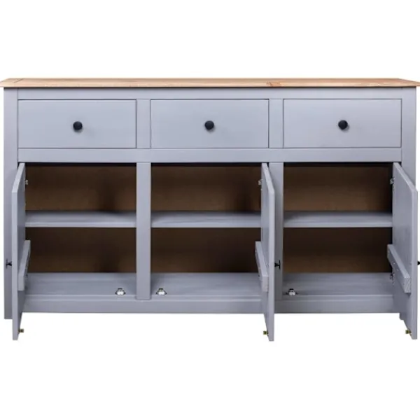 vidaXL Byråer>Skänk 135x40x80 cm massiv furu panama