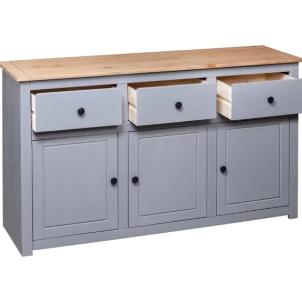 vidaXL Byråer>Skänk 135x40x80 cm massiv furu panama