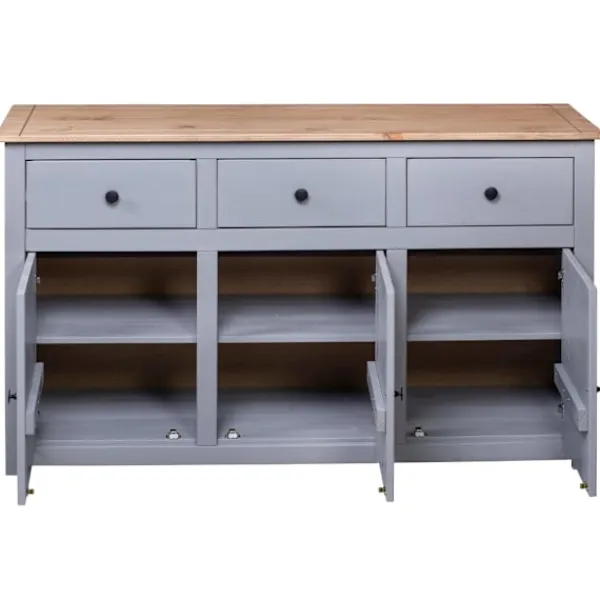vidaXL Byråer>Skänk 135x40x80 cm massiv furu panama