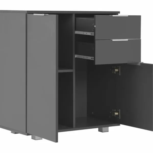 vidaXL Byråer>Skänk högglans 71x35x80 cm spånskiva
