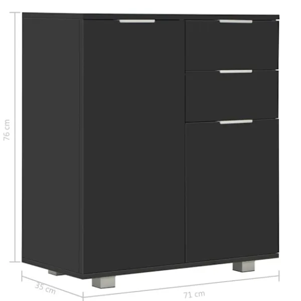 vidaXL Sideboards>Skänk högglans 71x35x80 cm spånskiva