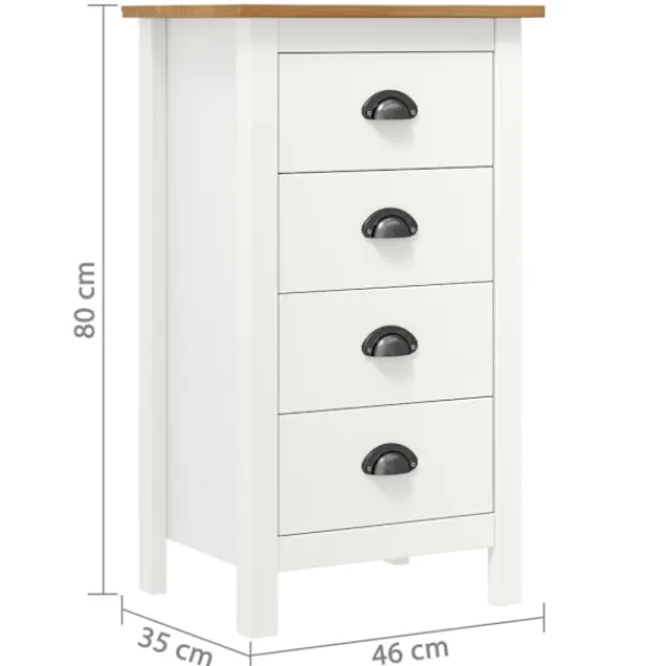 vidaXL Byråer>Skänk Hill 46x35x80 cm massiv furu