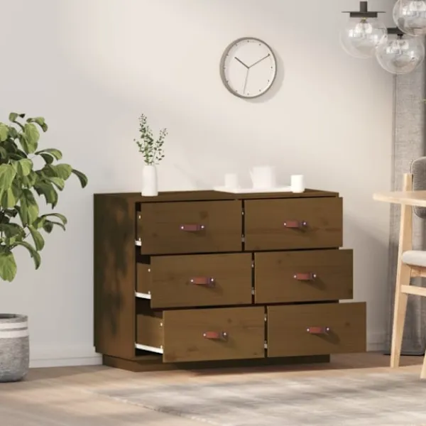 vidaXL Byråer>Skänk honungs 100x40x75 cm massiv furu