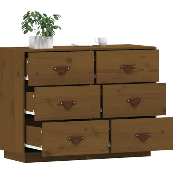 vidaXL Byråer>Skänk honungs 100x40x75 cm massiv furu