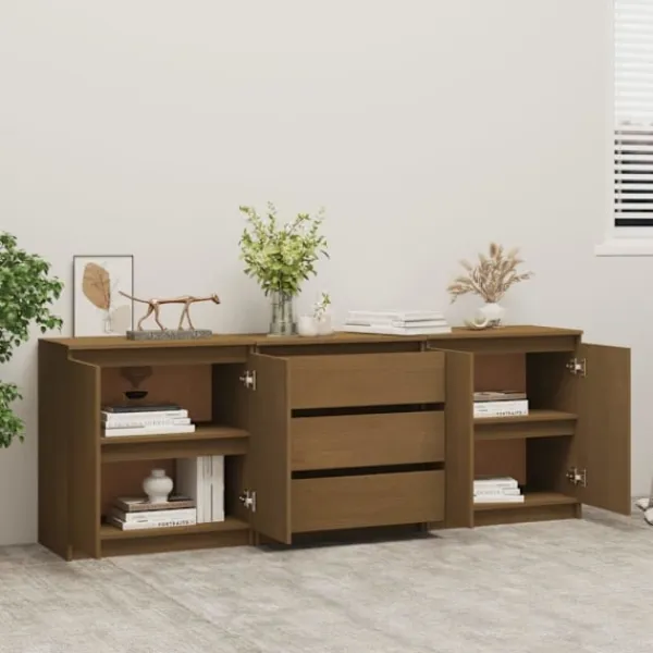 vidaXL Sideboards>Skänk honungs 180x36x65 cm massiv furu