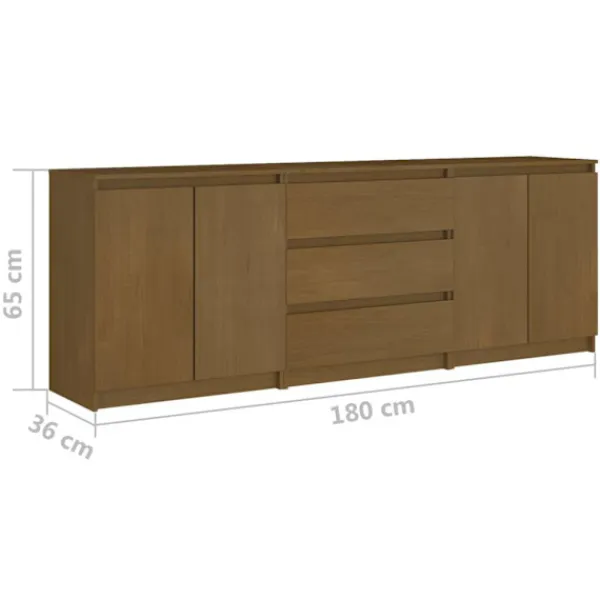 vidaXL Sideboards>Skänk honungs 180x36x65 cm massiv furu