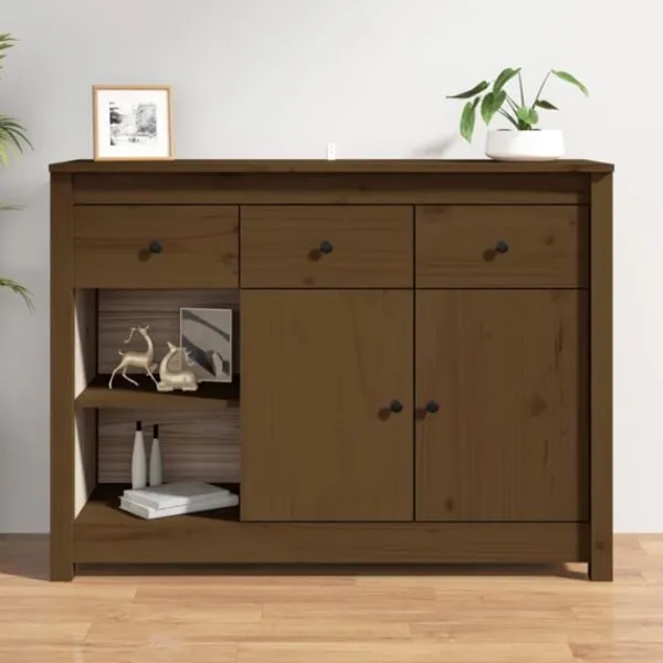 vidaXL Sideboards>Skänk honungs 100x35x74 cm massiv furu
