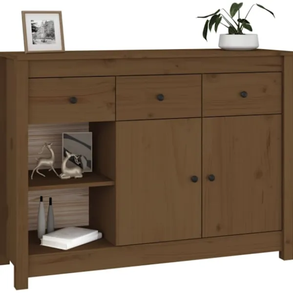 vidaXL Sideboards>Skänk honungs 100x35x74 cm massiv furu