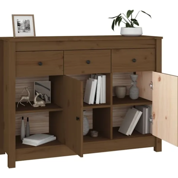 vidaXL Sideboards>Skänk honungs 100x35x74 cm massiv furu