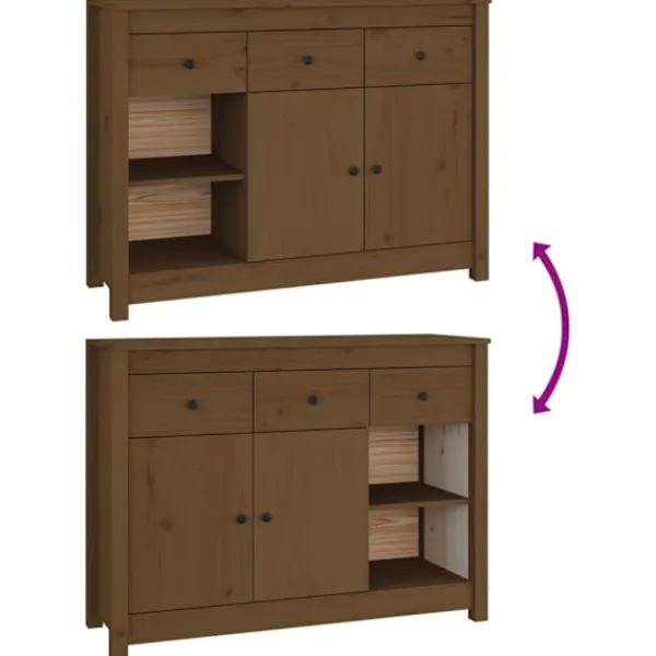 vidaXL Sideboards>Skänk honungs 100x35x74 cm massiv furu