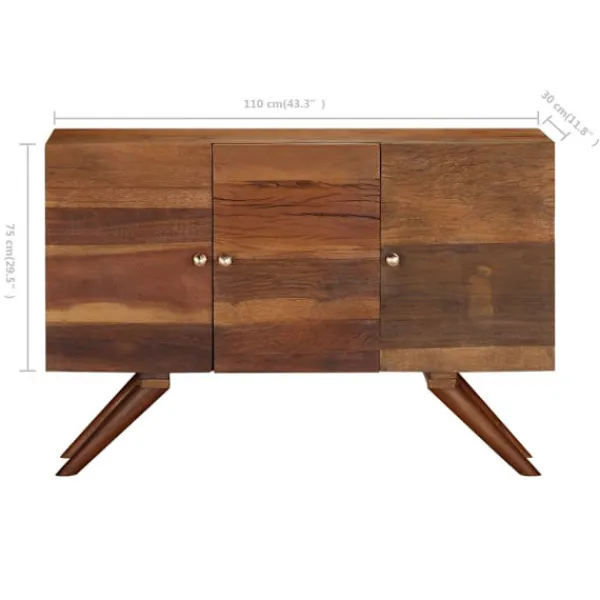 vidaXL Byråer>Skänk massivt återvunnet trä 110x30x75 cm