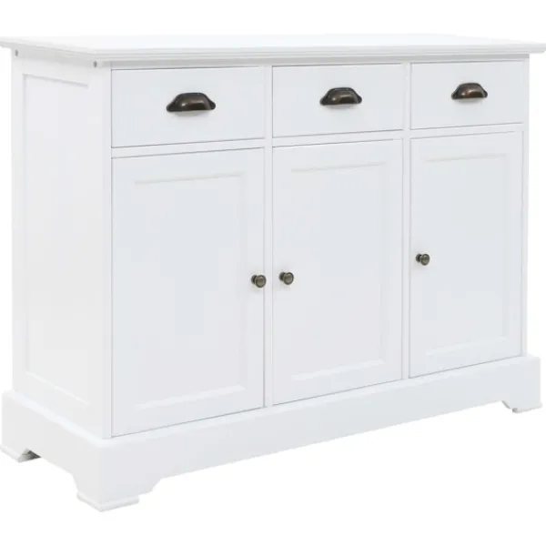 vidaXL Sideboards>Skänk med 3 dörrar MDF och furu 105x35x77,5 cm