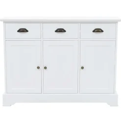 vidaXL Sideboards>Skänk med 3 dörrar MDF och furu 105x35x77,5 cm