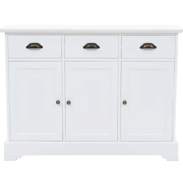 vidaXL Sideboards>Skänk med 3 dörrar MDF och furu 105x35x77,5 cm