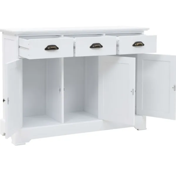 vidaXL Sideboards>Skänk med 3 dörrar MDF och furu 105x35x77,5 cm