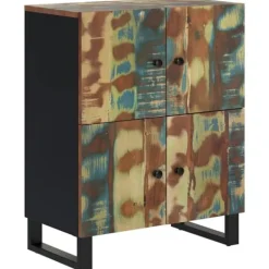 vidaXL Skåp>Skänk med 4 dörrar 60x33x75 cm massivt återvunnet trä