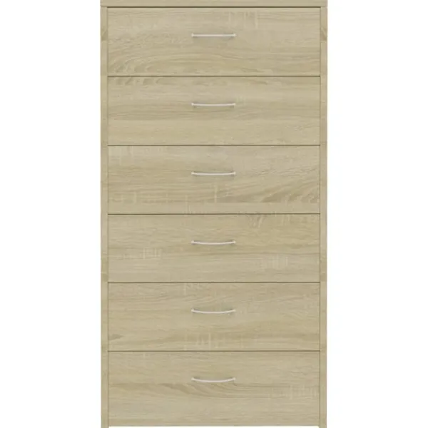 vidaXL Byråer>Skänk med 6 lådor sonoma-ek 50x34x96 cm konstruerat trä
