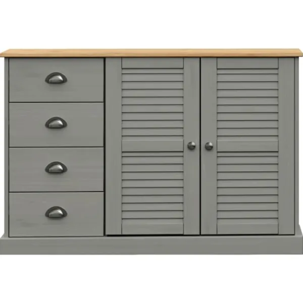 vidaXL Byråer>Skänk med lådor VIGO 113x40x75 cm massiv furu
