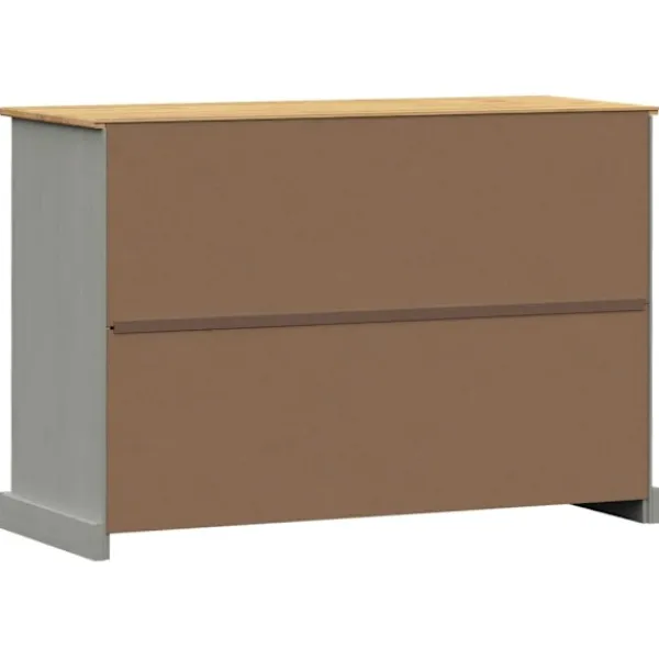 vidaXL Byråer>Skänk med lådor VIGO 113x40x75 cm massiv furu