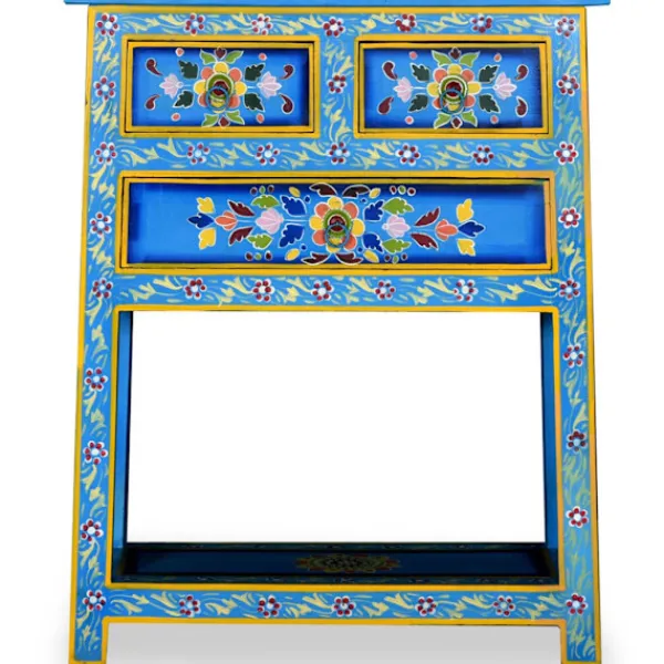 vidaXL Sideboards>Skänk med lådor massivt mangoträ handmålad