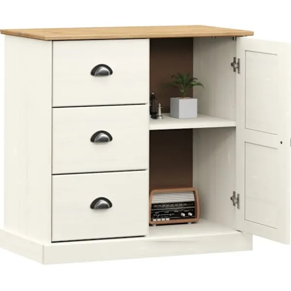vidaXL Byråer>Skänk med lådor VIGO 78x40x75 cm massiv furu