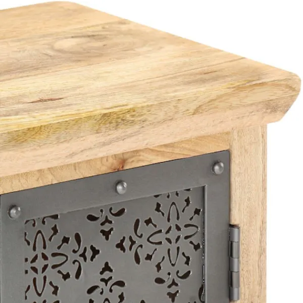 vidaXL Sideboards>Skänk med ståldörrar 60x35x75 cm massivt mangoträ