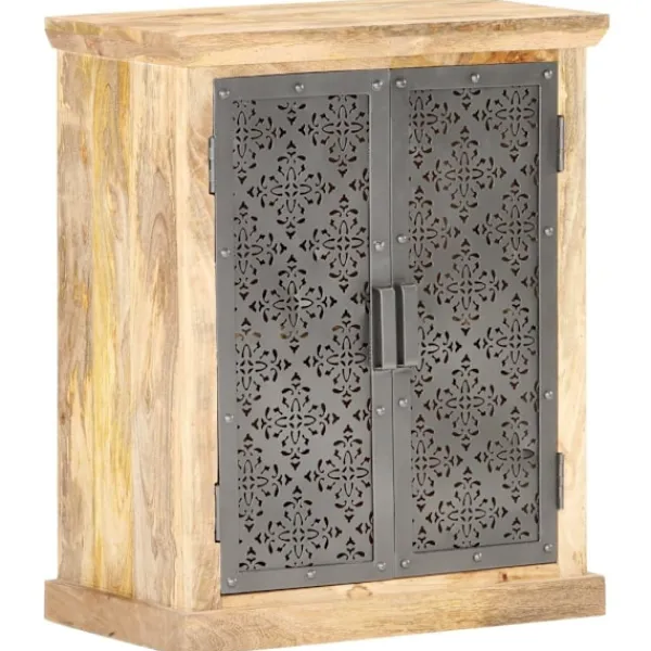 vidaXL Sideboards>Skänk med ståldörrar 60x35x75 cm massivt mangoträ